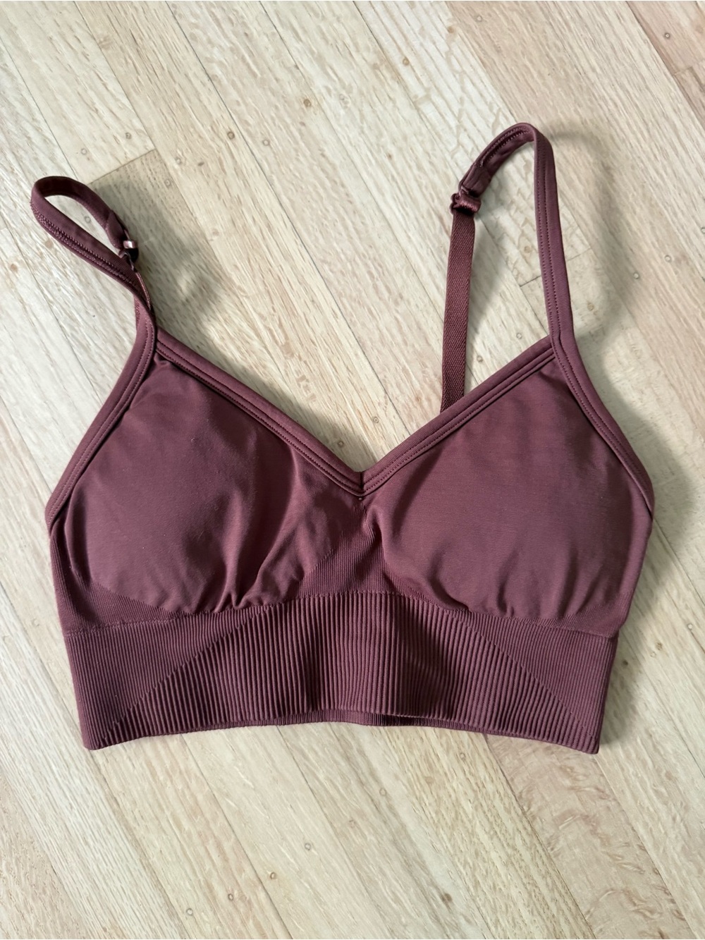 lululemon athletica V-Neck Wireless Sports Bra in Brown